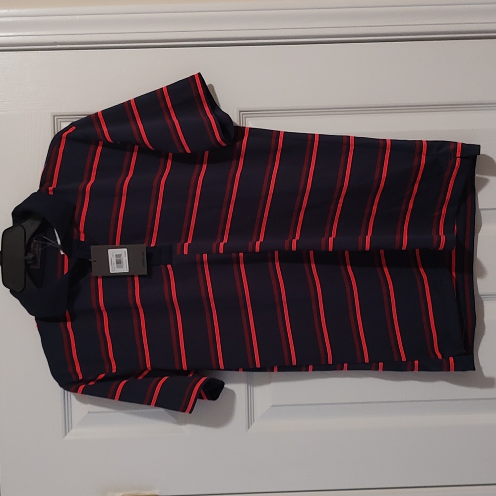 G/FORE Offset Stripe Pique Golf Polo